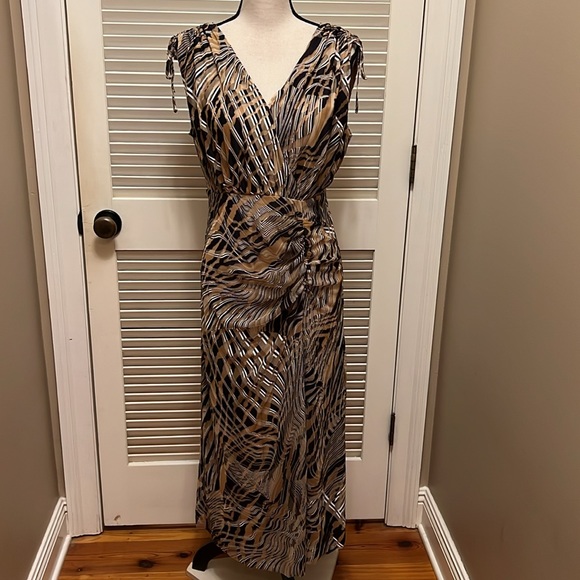 Anne Klein Burnout Dress in Black Multi, Size Medium NWT - Picture 3 of 17